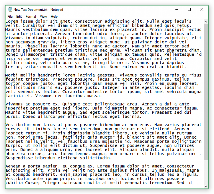 Notepad without margin